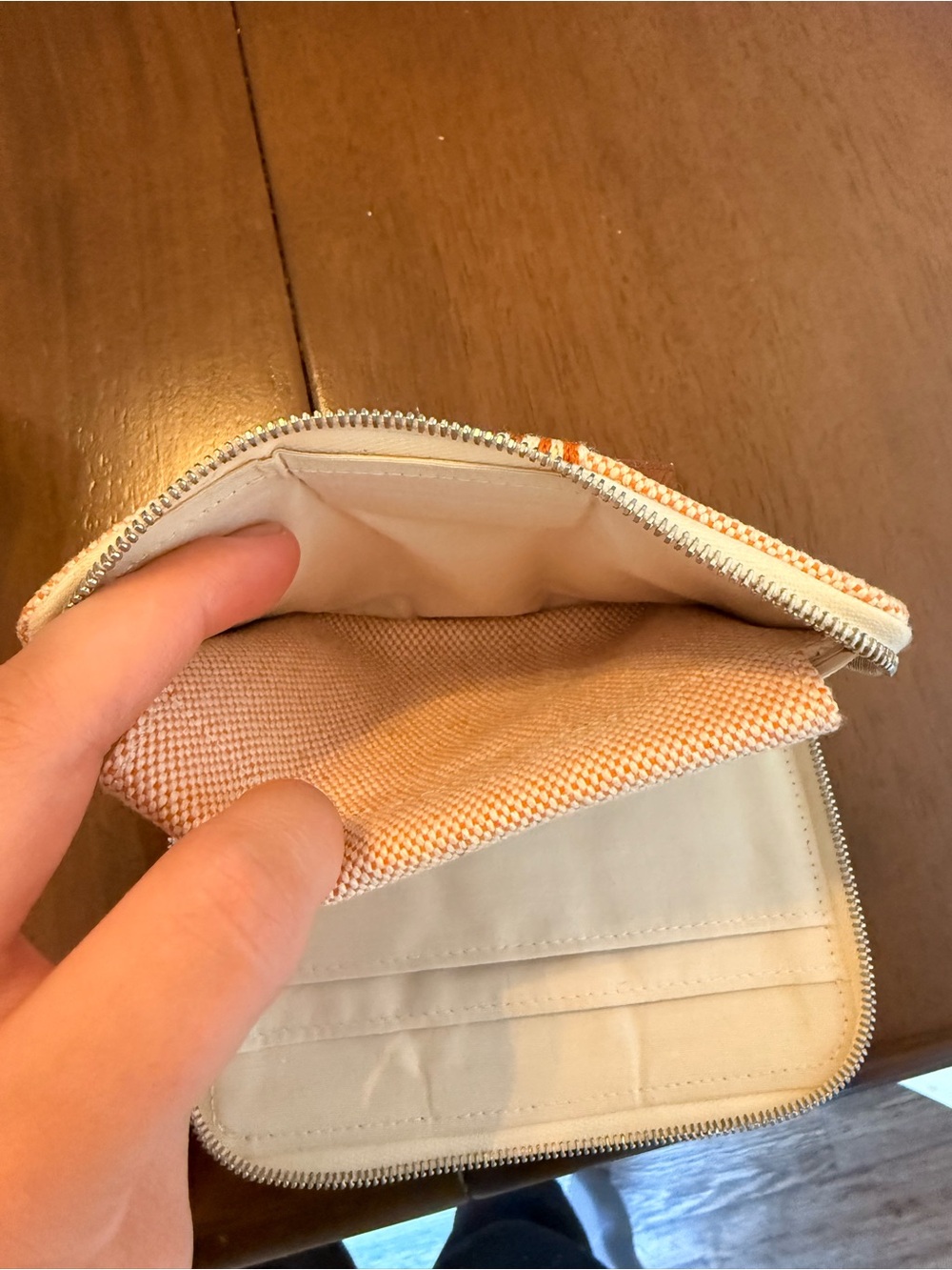 Hermès Tan Pink & Brown Her Line Zip Wallet - Picture 4 of 5